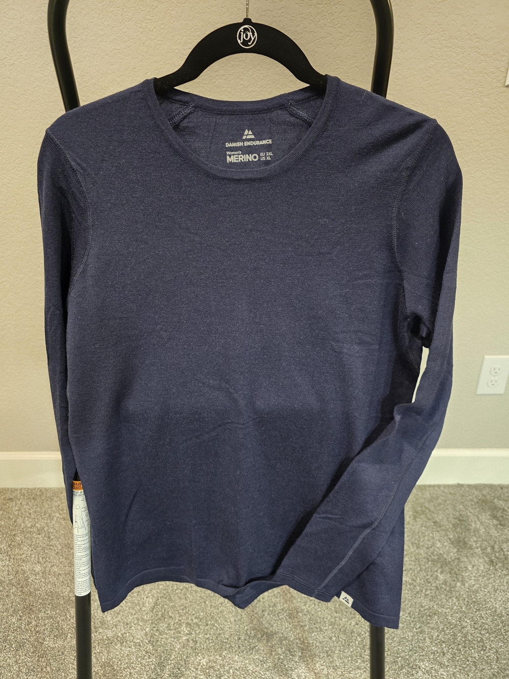 Danish Endurance Merino Crew Neck Long Sleeve Tee - Navy